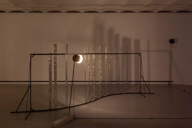 Lights and silver installations. photo.